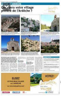 Cette année encore, Jaujac est en lice pour être le village préféré de l'Ardèche !