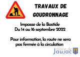 Travaux de goudronnage - Impasse de la Bastide